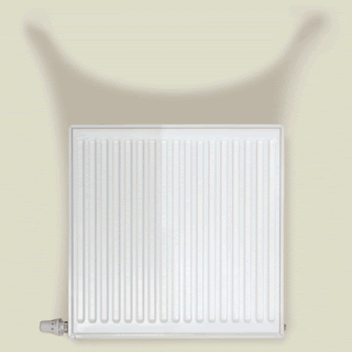 Image of radiator, air movement and dust staining Image of radiator, air movement and dust staining